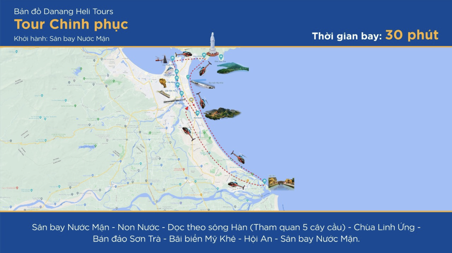 Bay trực thăng Đà Nẵng. trực thăng. lịch trình bay trực thăng.